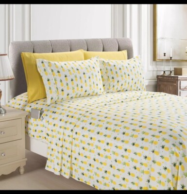 Elegant Comfort 6-Piece Tropical Pattern Bed Sheet Set - Soft as a Hotel Premium