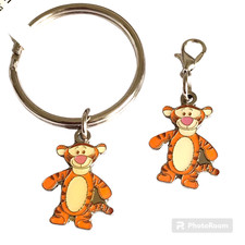 Vintage Disney Tigger Keychain  Clip On Charm Set Winnie the Pooh Zipper Pull