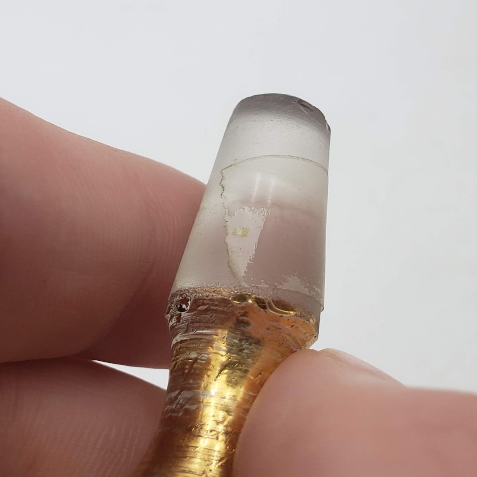 Vintage/Antique Hand Enameled Glass Cranberry Perfume Bottle w/ Stopper