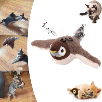 Interactive Chirping Bird Cat Toy,Flying Flapping Bird Cat Toy,Chirping Bird Cat