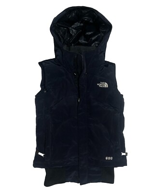 The North Face Vest Womens XS Black Prodigy 600 Goose Down Hooded Puffer Hoodie