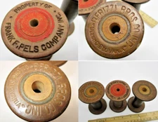 Frank F. Pels Co & Berizzi Bros Co 4" antique spools