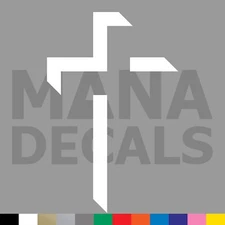Cross 3D Shadow Vinyl Die Cut Decal Sticker - Jesus Christ Christian Religious