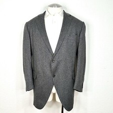 DCLA Bespoke Loro Piana 100 Top China Cashmere Gray Nailhead Sport Coat 54 Reg