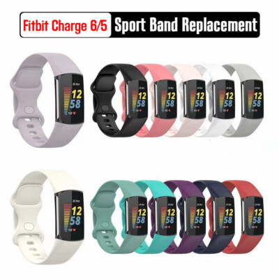 Für Fitbit Charge 6 5 Uhrenarmband Silikon Gummi Sport Armband Ersatzarmband