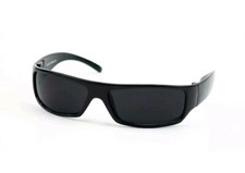 Gangster Style Sunglasses Slim Cholo Wrap Super Dark OG LOC Black Glossy 555