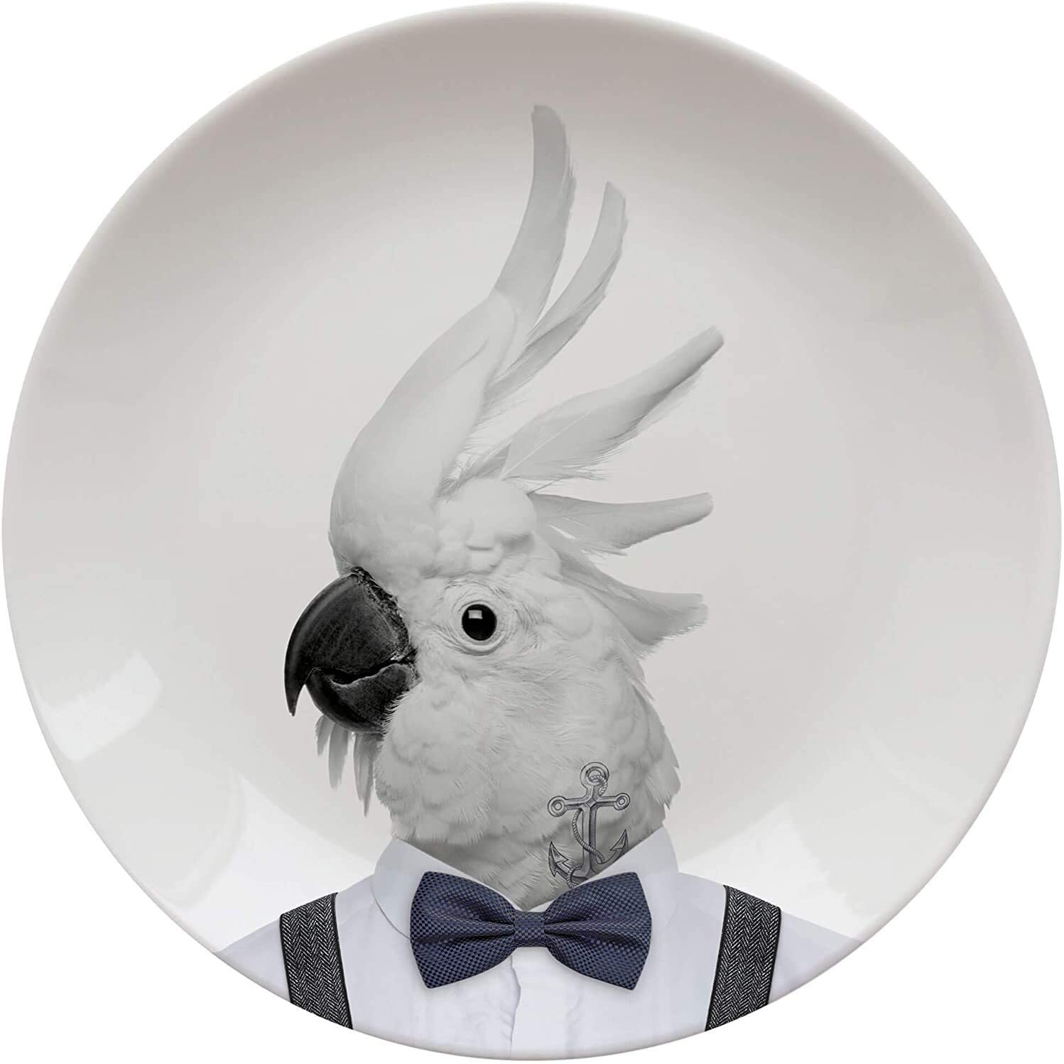 Mustard Novelty Colin The Cockatoo Party Animal Plate Unique Dining Accessory
