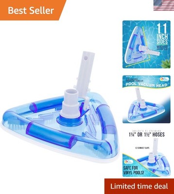 EZ Clip Triangular Pool Vacuum with Swivel Hose - Safe for Vinyl Pools