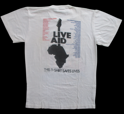 LIVE AID Tシャツ ホワイト Live Aid 1985 Official Concert T-Shirt Wembley Queen David Bowie