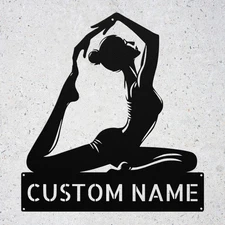 Custom Pilates Metal Sign Personalized Fitness Studio Wall Art Instructors Gift