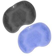 2 Pack Silicone Shower Foot Scrubber Mat with Non-Slip Suction Cups