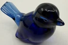 Vintage Fenton Cobalt Blue Glass Bird Figurine Handmade USA