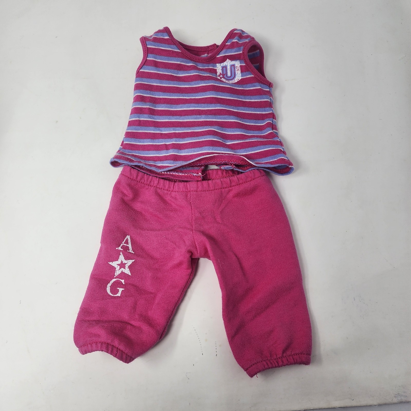 American Girl Innerstar U Pink Tank Striped Sweat Pants outfit