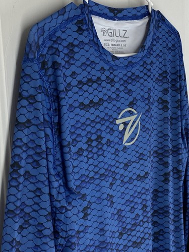 Gillz Fishing (Mens Size Large) Blue Performance Shirt Long Sleeve UV Protection - Picture 7 of 8