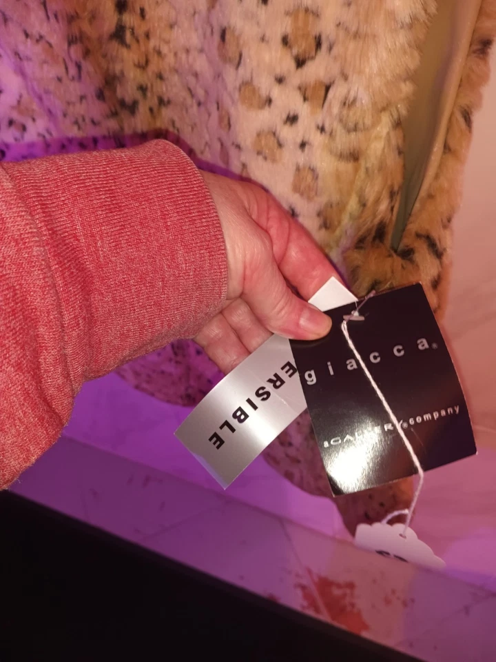 Chaleco reversible Giacca para mujer talla mediana estampado animal piel sintética cremallera completa Y2K Foto 2 de 4