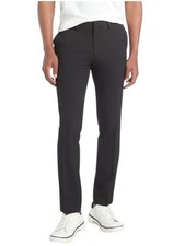 Kenneth Cole Mens Slim fit Dress Pants 34 / 32 Black Solid Stretch