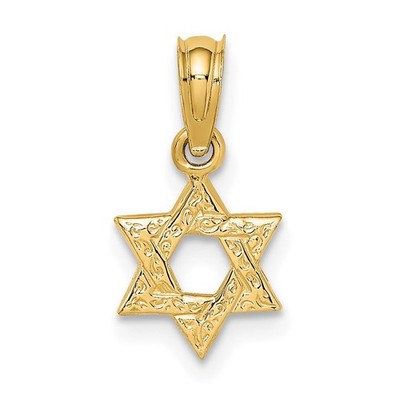 14K Mini Davidstern mit Gravur Wirbel Bettelarmband Halskette