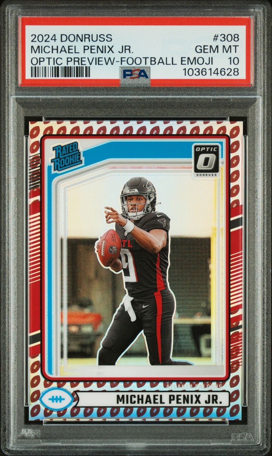2024 Panini Donruss Michael Penix JR. #308 Optic Preview Football Emoji PSA 10