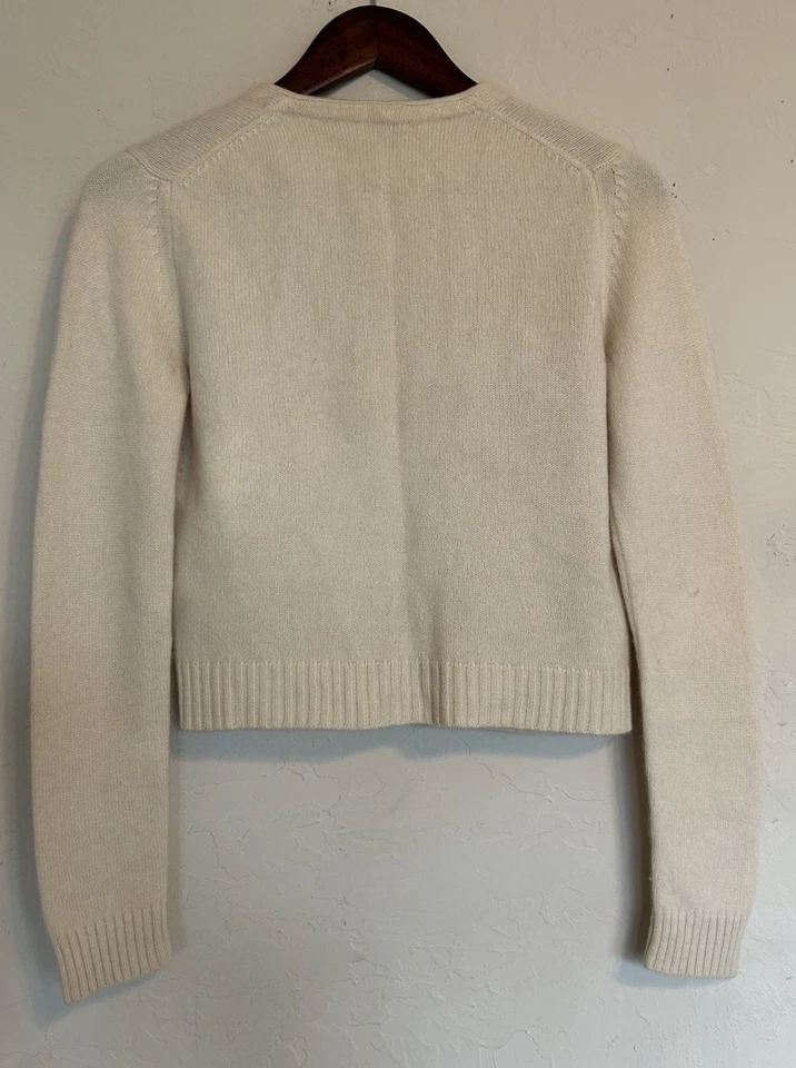 Suéter Cárdigan Cullen 100% Cachemira S Delicado Hada Coqueta Y2K Lentejuelas Recortadas Foto 2 de 4