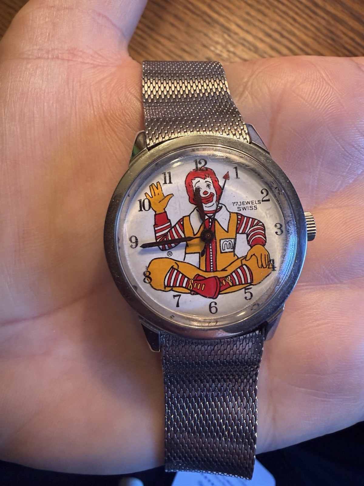 Vintage 1970s Ronald McDonald mechanical working wristwatch