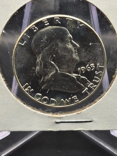 1963 Franklin Half Dollar 50c Silver U.S. Coin - Gem BU - Beautiful coin