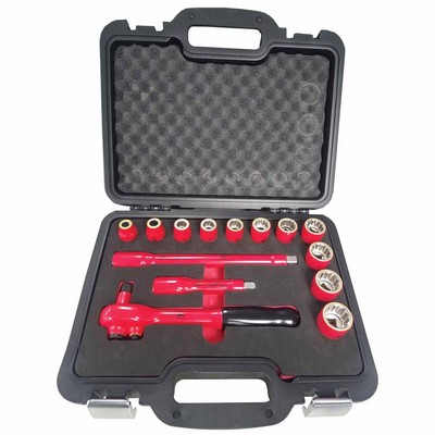 Wiha 31694 14 Piece Insulated Socket Set 1/2'' Drive - Metric