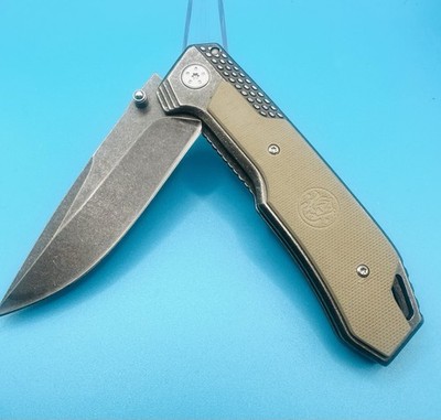 Smith&Wesson SW609W Frame Lok Stone Wash Black 8Cr13MoV G10 Insert Heavy Duty