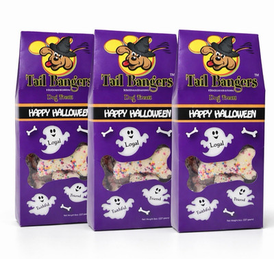 Happy Halloween Dog Treats Baked Biscuits Peanut Butter & Honey 3 Pack