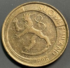 1996 Finland Finnish 1 Markka Coin