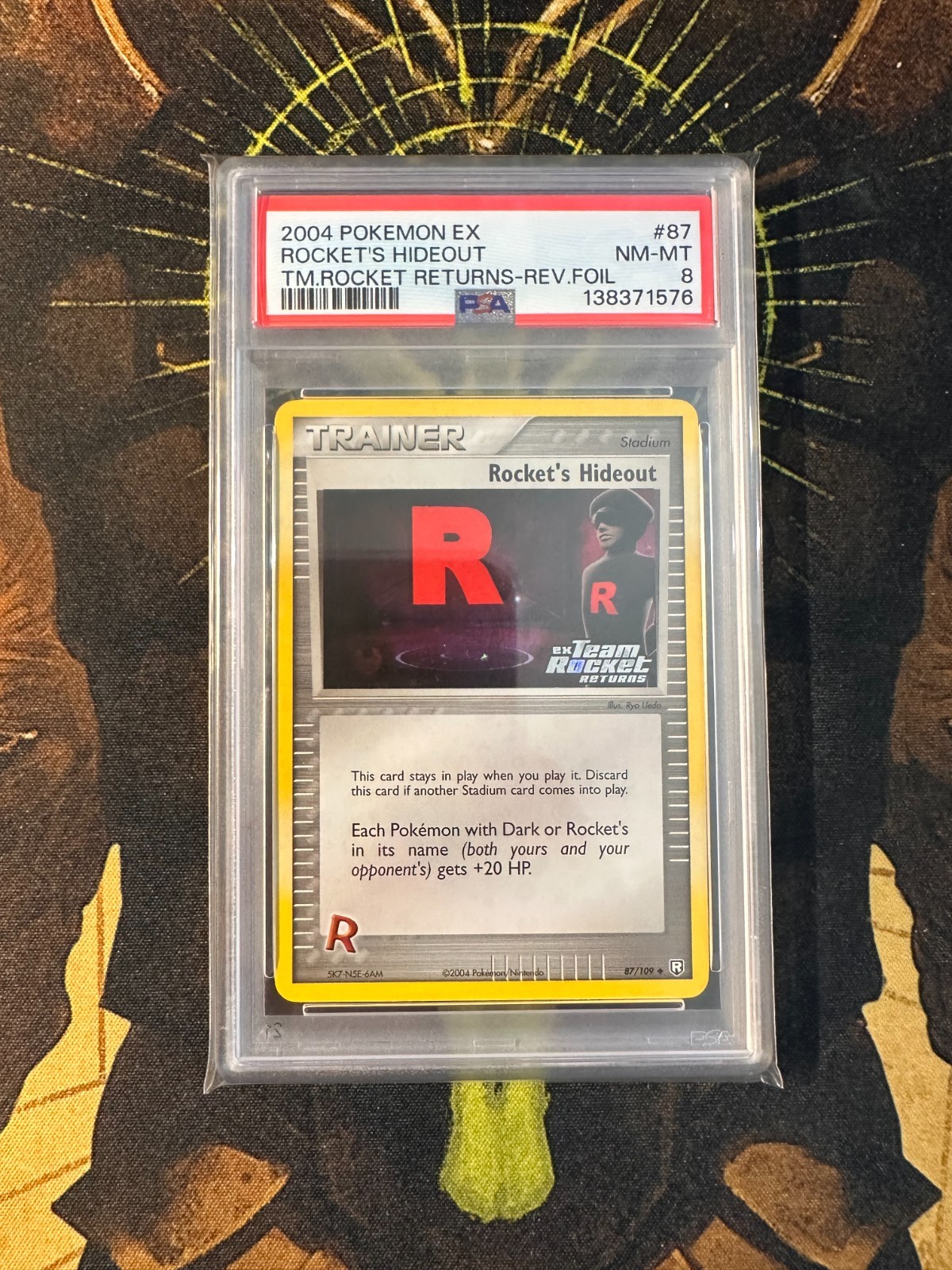 Pokemon Rocket's Hideout 87/109 Team Rocket Returns Reverse Holo PSA 8