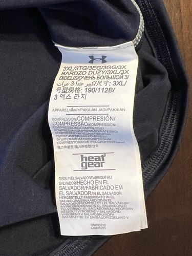 Under Armour Shirt Herren 2XL Blau Kompression Ärmellos Muskel Pullover Logo XXXL - Bild 7 von 9