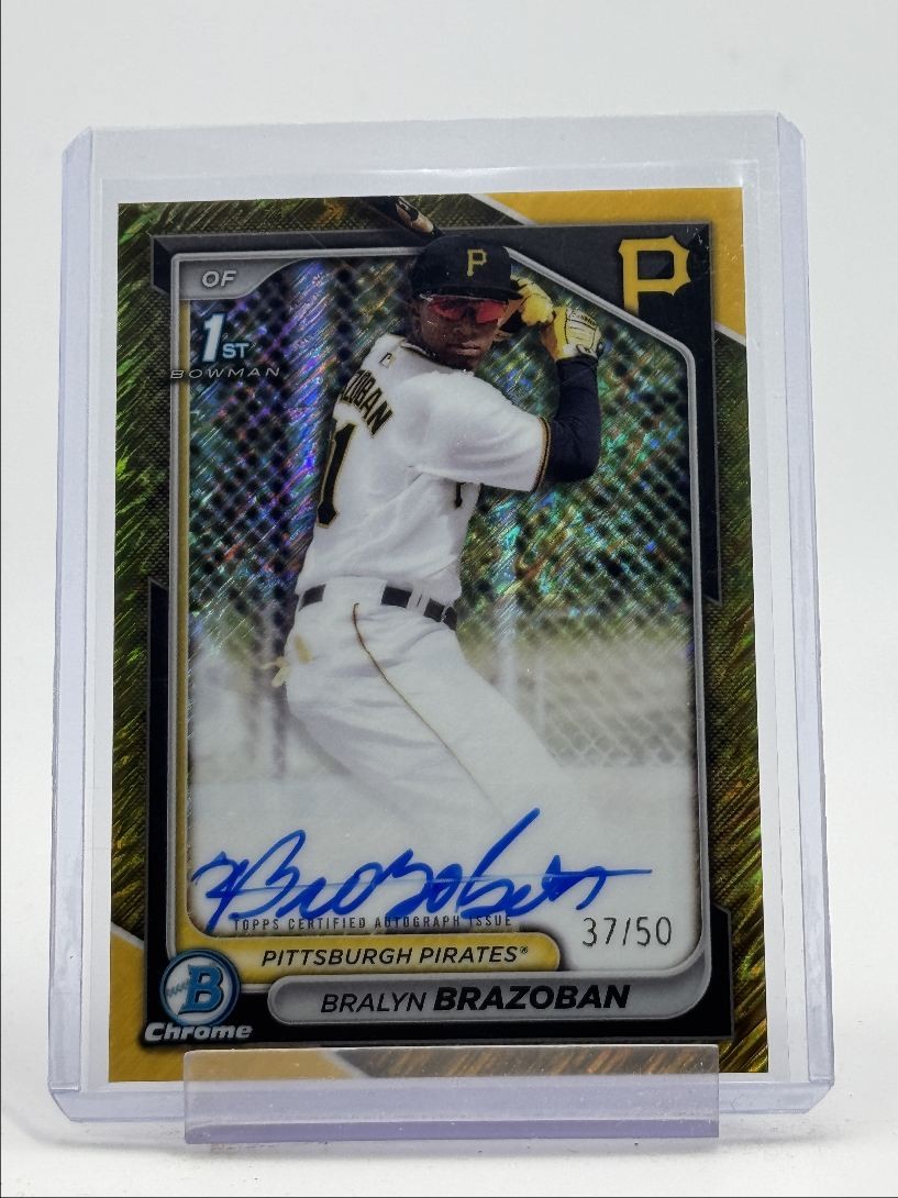 BRALYN BRAZOBAN 2024 BOWMAN CHROME 1ST GOLD SHIMMER AUTO /50 Q2754