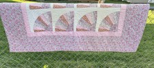 1940s Pink Floral Quilt 82  x64  