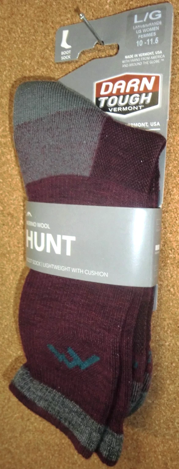 DARN TOUGH 2103 Burgundy Women's Hunter Midweight Boot Sock Cushion M (7.5-9.5)