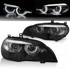 Xenon Scheinwerfer Set Angel Eyes für BMW X5 E70 2007–2010 Schwarz+Kurvenlicht