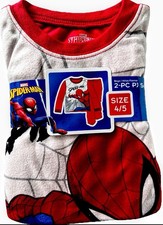 Spider Man Marvel Pajamas Size 4-5 Basic Flannel Sleepwear Boys 2 Piece Set