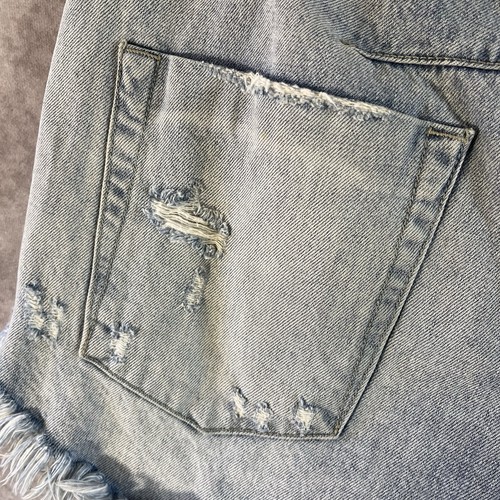 Pantalones Cortos de Jean One Teaspoon Mujer 28 Azul Claro Lavado Botón Corte Daisy Duke Denim - Imagen 9 de 11