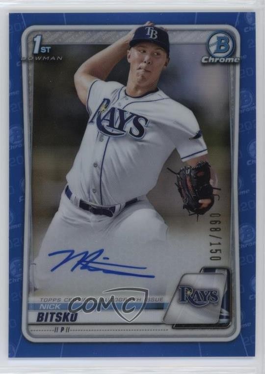 2020 Bowman Draft Chrome Picks Blue Refractor 68/150 Nick Bitsko #CDA-NB Auto