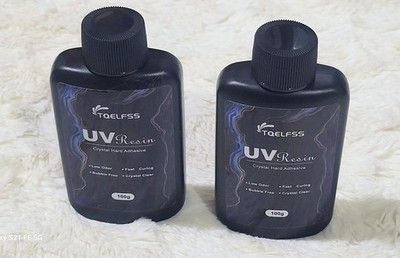 (2)UV Resin, 200G Crystal Clear UV Resin Hard Adhesive, Low Odor, Fast Curing .
