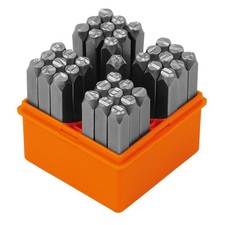 37-Piece Easy-to-Pick Metal Letter  Number Stamp Set, 1/4   6mm , Includes S...