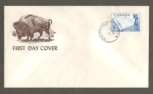 Canada first day cover, Cachet,  Lecner Buffalo Cachet, 1957 Thompson [724