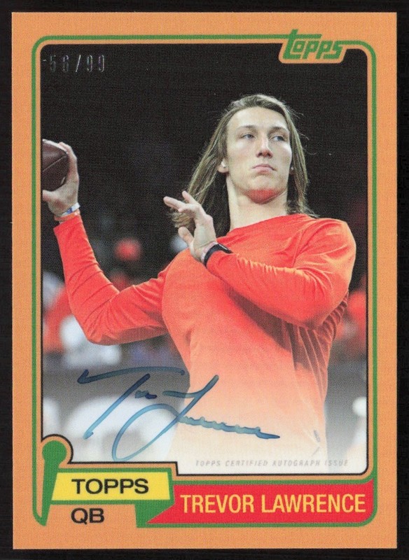 2021 Topps X Orange SP 56/99 Trevor Lawrence Rookie Auto ON CARD #21-A BB2