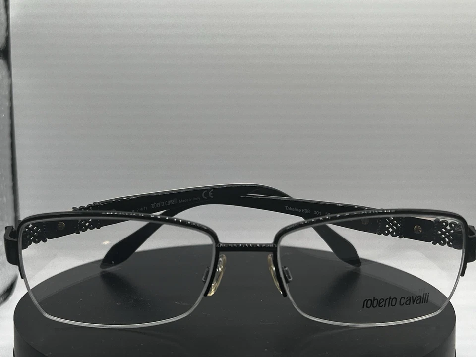 Nuevas gafas Roberto Cavalli Takaroe 698 Col001 negras y tortugas auténticas nuevas en caja Foto 3 de 4