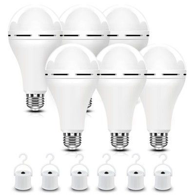 A21 6PK -Rechargeable-Light-Bulb, Keep Lighting During Power Outage, 12W 6500...