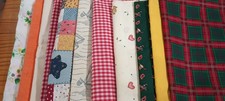 Open Grab Bag Of Cotton Fabrics, 11 Pc Half Yard Or Larger, Prints Solids N892