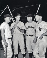 mickey mantle,roger maris,norm cash,rocky colavito 8x10 photo 1961 all star game