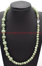 Wonderful Jewelry 6mm 12mm Natural A Green Jade Round Gemstone Beads Necklace