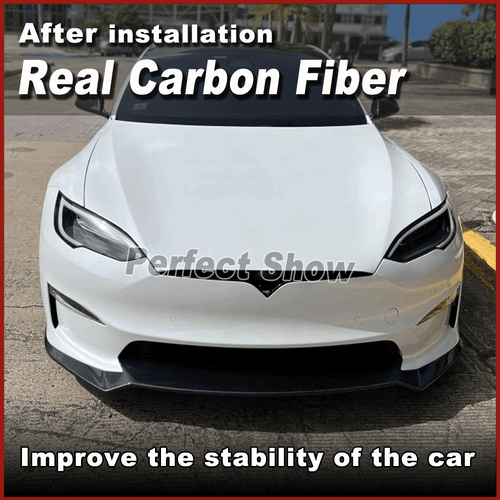 Se adapta a Tesla Model S 2021-23 labio frontal de carbono real alerón delantero alerón delantero - Imagen 4 de 15