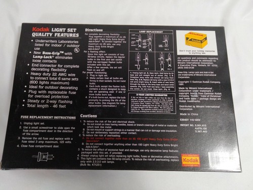 VTG NOS 1991 Kodak Heavy Duty Color of Christmas 100 Light Extra Bright Clear - Picture 7 of 7