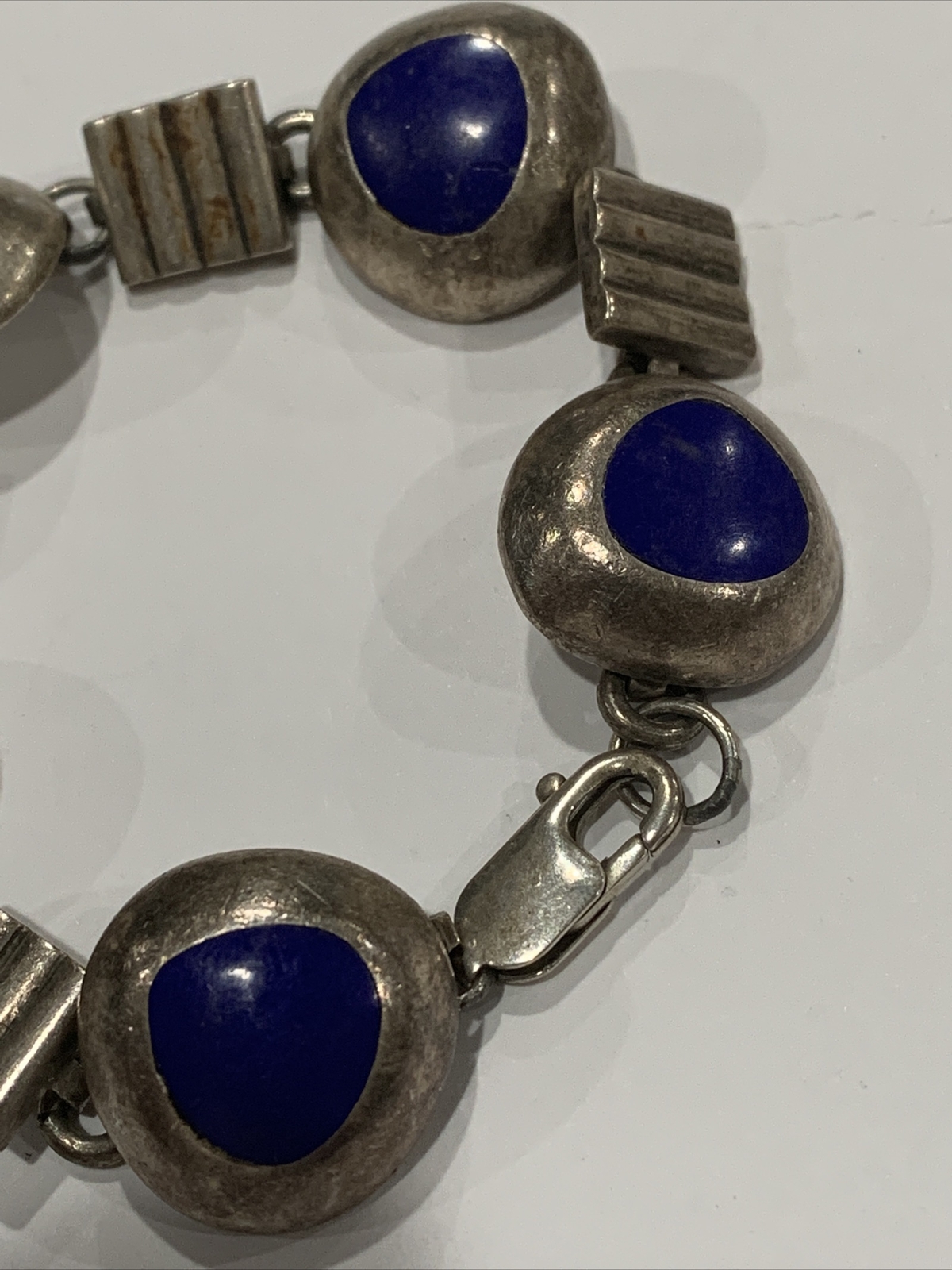 Mexican Sterling Blue Stone Bracelet Gem